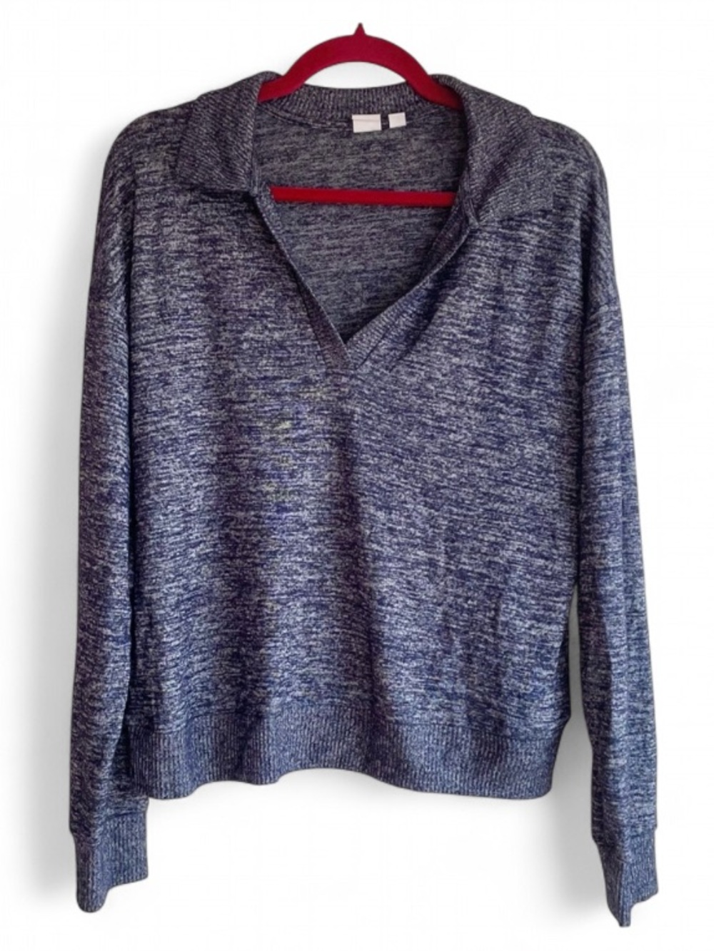 GAP Women's Navy Blue Johnny Collar V Neck Sweater Size M